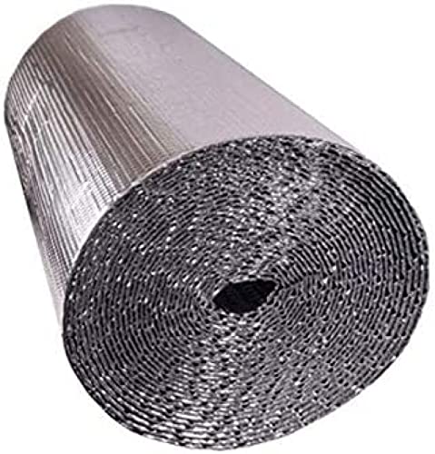 Isolierung Double Bubble Reflektierende Folie Isolierung San Reflektierende Aluminium-Isolierrolle Vollmetall-Gebäude-Dampfsperre - Weißer Beton-Handel (Größe: 1 X 20 M, Farbe: 4 Mm),4mm,1x10m