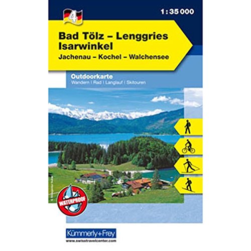 Bad Tölz, Lenggries, Isarwinkel, Jachenau, Kochel, Walchensee: Nr. 4, Outdoorkarte Deutschland, 1:35 000, Mit kostenlosem Download für Smartphone (Kümmerly+Frey Outdoorkarten Deutschland, Band 4)