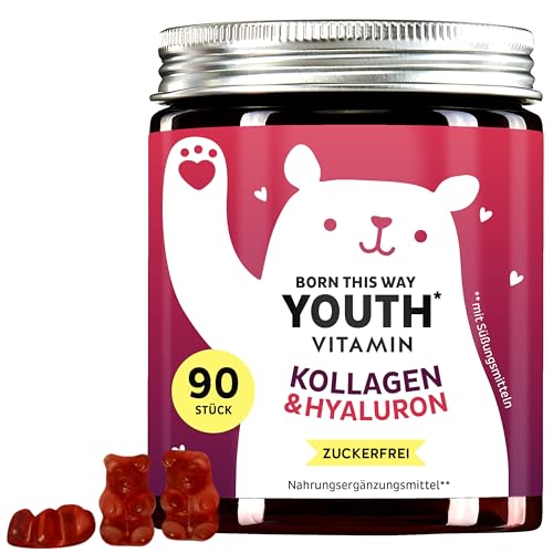 Kollagen & Hyaluron Gummibären zuckerfrei - Hochkonzentrierter Anti Aging Komplex mit Kollagen, Hyaluron, Coenzym Q10, Antioxidantien (90St)