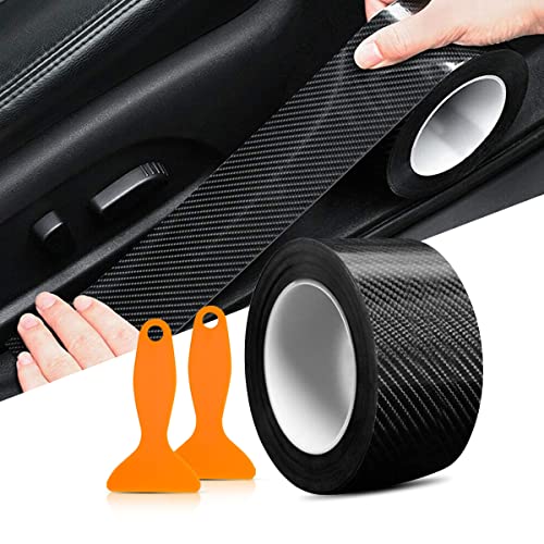 Carbon Folie, einstiegsleisten kohlefaser aufkleber,5cm*10m carbon fiber folie,6D Autofolie schwarz Selbstklebend schutz,Lackschutzfolie Schutzfolie für Auto