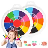 Jognee Fingerstempelfarbe,12 Farben Stempelkissen Kinder,Stempelkissen Bunt,Fingerabdruck pad Ungiftig Abwaschbar,Fingerstempel,Stempelkissen Fingerabdruck,Fingerstempelfarben Kinder Ungiftig