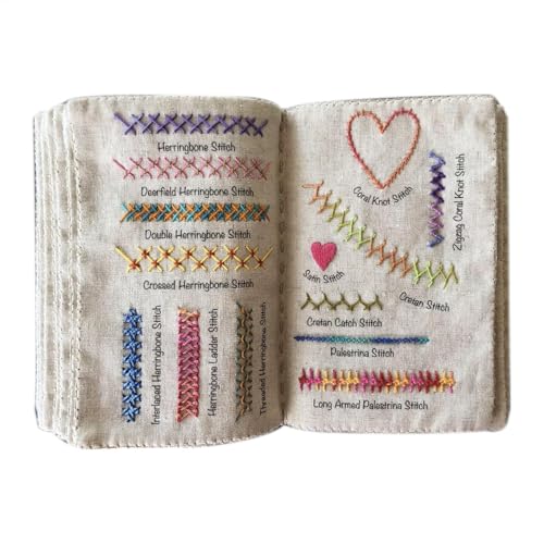 Generisch Stickstiche Buch | Bücher für Anfänger nähen | Stich von Stitches Book | Stichprobenbuch mit Stickstielnamen | Stickereianweisungen Buch für Stickbegeisterte