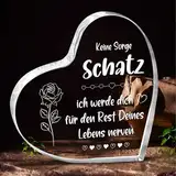 Jahrestag Geschenk für Sie/Ihn Acryl Herz Tischschmuck Herzförmige Briefbeschwerer Geburtstagsgeschenk Valentinstag Halloween Weihnachtsgeschenk Jubiläumsgeschenk für Männer Freundinnen Partner