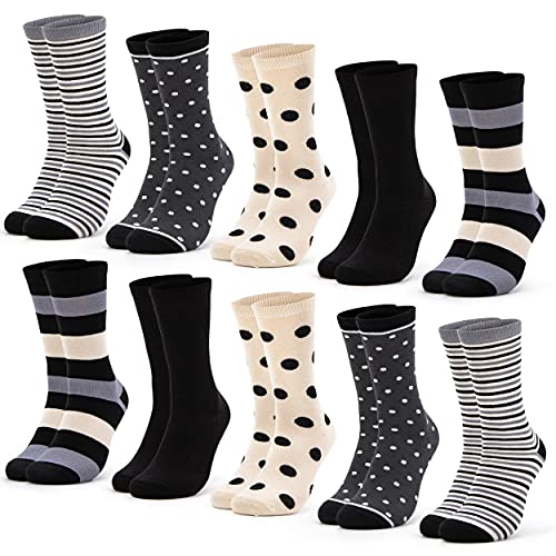 Occulto 10 PAAR SOCKEN DAMEN aus BAUMWOLLE (Modell: Lotte) Schwarz-grau 39-42