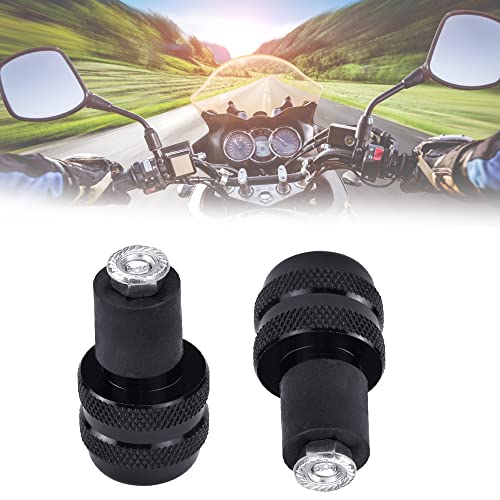 FIGFYOU 2 Stück Motorrad Lenkerenden 22mm Motorradlenker Lenkerendengewichte Motorrad Universal Lenkergewichte Aluminium Schwarz Motorrad Griffe Motorrad Lenkerenden Zubehör für die Meisten Motorrand