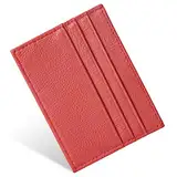 URAQT Leder Kartenetui, Kreditkartenetui, Leder Geldbörse, Magic Wallet Geschenk Leder Wallet, Unisex (Rot)