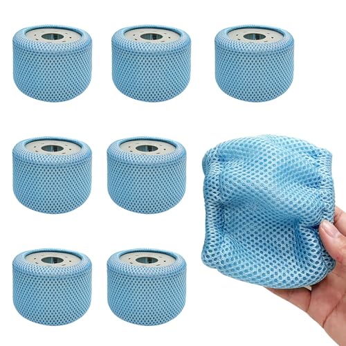 Rhsemi 8 Stück Schutznetze kompatibel mit Whirlpools Filter, Pool Bubble Spa Zubehör, 90 Pleats Sieb Ersatzfilter(blau)