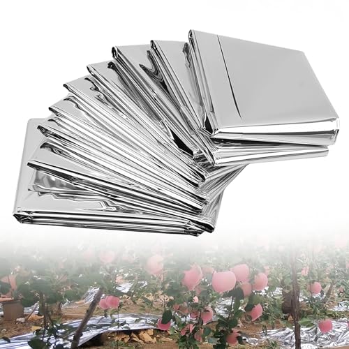 8 Stück Pflanze Reflektierende Film, 210×160 cm Hochreflektierende PETP-Pflanzenfolie, Heizungsfolie Reflektorfolie, Reflektierende Folie Grow Pflanzen Geeignet für Garten Und Gewächshaus, Silber