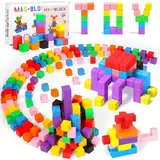 AQXONG 80Pcs Magnetische Bausteine Spielzeug, Magnetisches Bauspielzeug, Puzzle Baustein, Magnetisches Konstruktions Spielzeug für Kinder, Geeignet für Jungen und Mädchen ab 3 Jahren