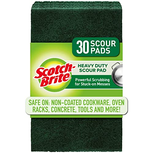 Scotch-Brite Scour Pad Robuste Scheuerschwämme für Küche und Geschirr, Gusseisen, Grün, 30