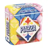 Game Factory 646309 Piazza, das Mini-Legespiel in handlicher Metalldose, Kartenspiel für Erwachsene und Kinder ab 8 Jahren, Reisespiel, Weiß