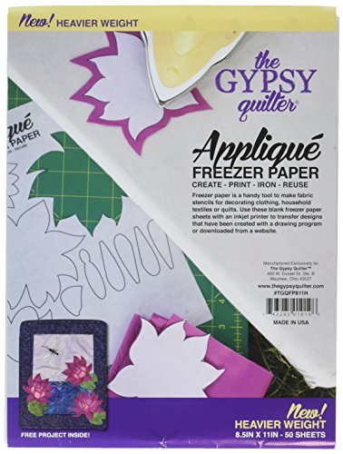 Gypsy Quilter Steppdecke Gefrierschrank-Papier, 21 x 27,9 cm, schwer, Weiß