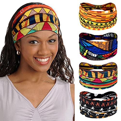 Kavya Stirnband Damen Haarband Afrika Haarbänder Boho Haarreifen Damen Breit Headband Elastische Haarschmuck