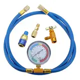 Aupoko 150 CM R134A Kältemittel Nachfüllschlauch Kit mit Manometer, Dosenöffner und Schnellkupplung, für R134A R12 oder R22 Kältemittel, Auto Klimaanlage oder Klimaanlage zu Hause