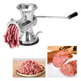 Fleischwolf Handkurbel, Manueller Fleischwolf, Fleischwolf aus Aluminiumlegierung, 17cm Höhe, Boden mit Vakuumsaugnapf, zum Mahlen von Schweinefleisch, Rindfleisch, Lammfleisch, Hühnchen, Pfeffer