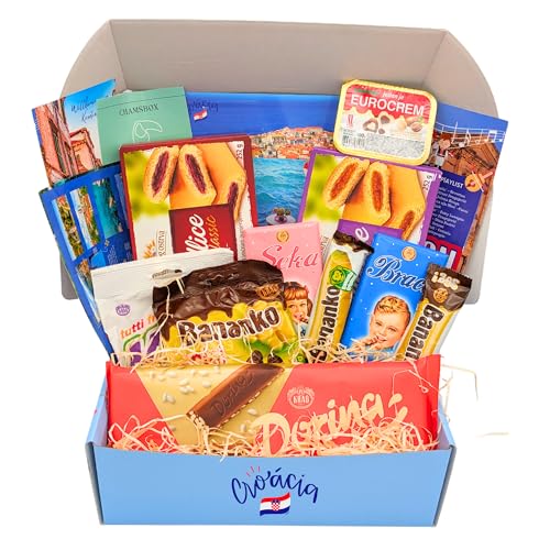 [ Chamsbox ] Kroatien Box I Süßigkeiten Box Kroatien I Kroatien Geschenkbox I Snack Box I Kroatische Süßigkeiten I Geschenkkorb Kroatien