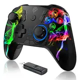 EasySMX PS3 Controller, 2.4G Wireless PC Gamepad, einstellbare LED, Turbo, Vier programmierbare Tasten zur Unterstützung von PS3 / OTG-Funktionen für Android Tablets/PC/TV, TV Box