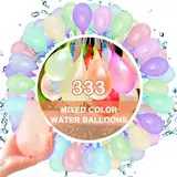 Wasserballons,333 Stück Wasserbomben Selbstschließend Bunt Water Balloons Sekunden Schnellfüller Wasserbomben Set für Wasserspielzeug Pool Spielzeug Strandspielzeug Kinder Sommer Party