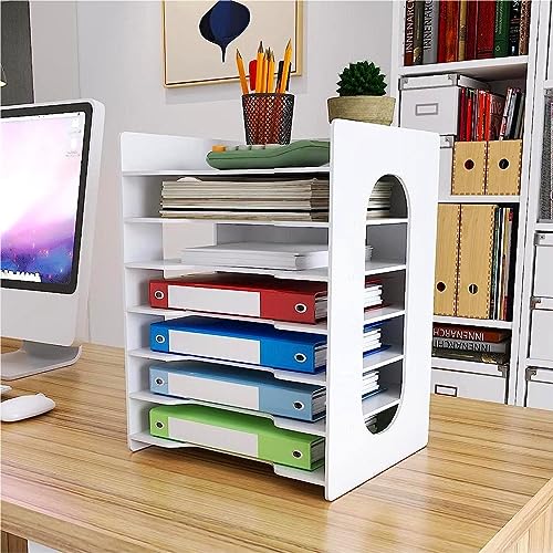 PUNCIA Dokumentenablage A4 Briefablage 7 Ablagefächer PVC Schreibtisch Datei Organizer Papierablage Aktenaufbewahrung Ablagesystem Dokumentenhalter für Büro Arbeitszimmer Schule Office