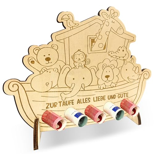 Geldgeschenk zur Taufe, Taufgeschenk, Arche Noah Taufe Geschenk aus Holz, Geschenke aus Holz, Taufe Geschenk für Mädchen und Jungen