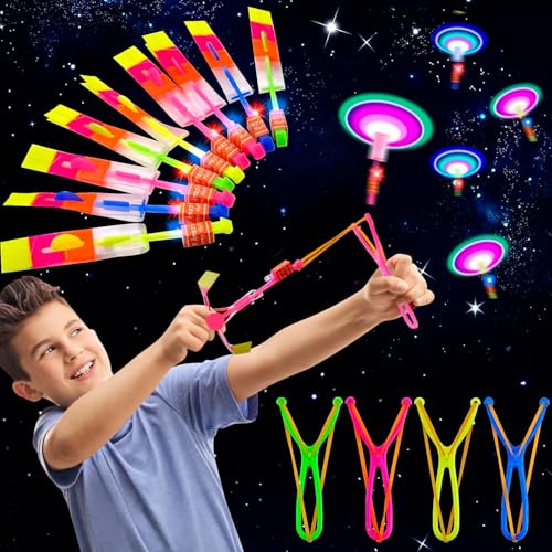 LED Leuchtspielzeug Partyartikel, 16 Stück Light Helicopter Fly Toy, LED Licht Erstaunliches Hubschrauber Schleuder SpielzeLing-helicopter, Fliegendes Spielzeug Party Set, Partyspielzeug für Kinder