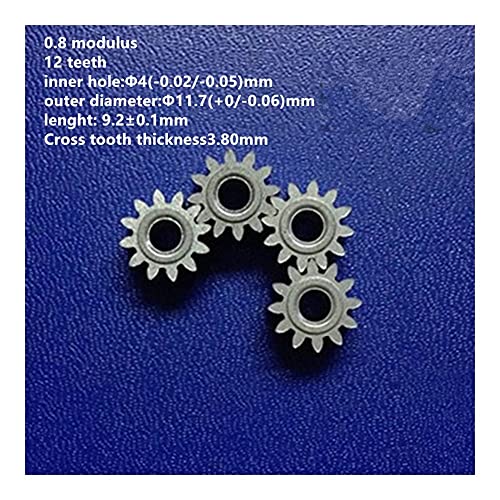 xinyuan Zahnrad 10pcs / Lot Präzisionsritzel 0.8 Modul 12 Zähne Innenbohrung 4mm für Metall Eisenboden DIY. Getriebe Gang