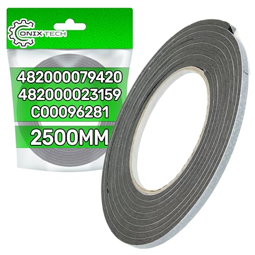 Ceranfeld Dichtungsband Universal 2,5 m x 5 mm x 3 mm mit Originalcode 482000023159 482000079420 C00096281 481010737559 481246688567 für Indesit für Whirlpool - Garantie 5 Jahre - ONIX TECH