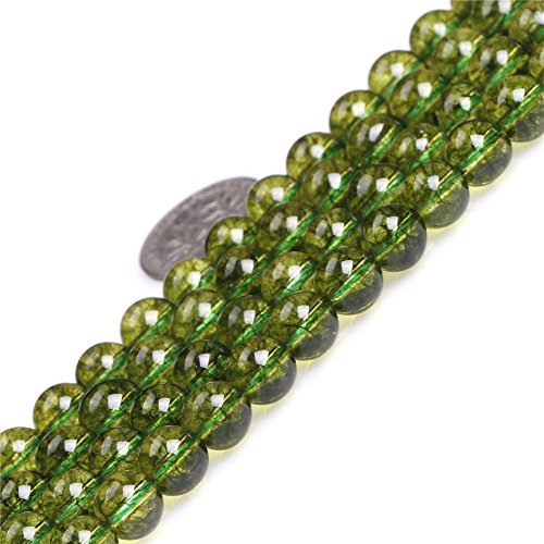 Sweet & Happy Girl's store 8mm Edelstein Gr¨¹n Peridot Perlen Strang 15 Zoll Schmuckherstellung Perlen