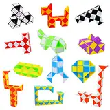 Mesybveo 12pcs Mini Magische Schlange, Magic Snake Twisted Wand Puzzle-Serie, Zauberlineal Faltspielzeug, Intellektuelles Spielzeug für Kinder, Gut für Kindergeburtstagsgeschenke, Partygeschenke