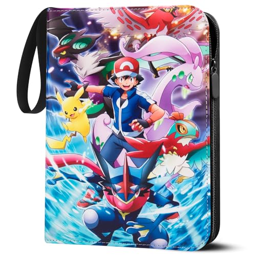 LYAILOOGXL Sammelalbum für Pokemon,Karten Sammelalbum Passt für 400 Karten mit 50 Abnehmbaren Hüllen,PU-Material mit wasserdichter Oberfläche,Album Heft binder für Pokemon Karten