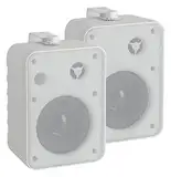 McGrey One Control WH MKIII Lautsprecher Paar - Kompakt-Boxen für Installation, Studio oder HiFi-Anwendung - 10 Watt RMS - 4" Woofer, 0,5" Hochtöner - Inkl. Montagebügel zur Wandbefestigung - Weiß