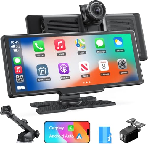 Avylet 9,26" Wireless CarPlay Display für Apple CarPlay & Android Auto, 4K Dashcam mit 1080P IP67 Rückfahrkamera CarPlay, 64GB Karte, OTA-Updates, GPS Navigation, Bluetooth 5.0, Mirror Link, FM/AUX
