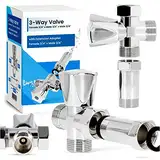 Geräteventil 3-Wege T-Ventil Eckventil 3/4 Verteiler Adapter 3/4 für Geschirrspüler Spülmaschine Waschmaschinen Messing Verchromt Gerätezusatzventil Zusatzventil Maschinen-Anschlussventil