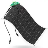 ECO-WORTHY 130W 12V Solarpanel Flexibel Monokristallines Solarpanel, Solarmodul mit Ladekabel für Wohnmobil Auto Boot 12V Batterien