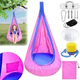 VEEKAY Hängehöhle,Kinder Pod Schaukelsitz,Kids Pod Swing Seat mit Aufblasbarem Kissen,Sensorischer Schaukelstuhl mit Tasche,Tragbarer Hängesessel Schaukel,Hängehöhle Kinder für Drinnen und Draußen