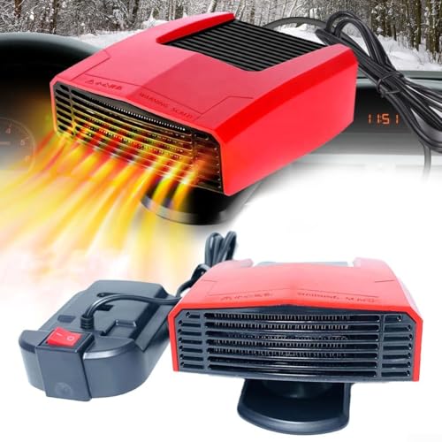 Tragbare Autoheizung, mit 360° Drehung & Dual-USB-Anschlüssen, DC 14-21V Lithium-Batteriebetriebenes Abtaugerät für Auto & Außenbereich