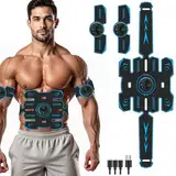 EMS Elektrostimulator für Muskeln, EMS Trainingsgerät, EMS Bauchmuskeltrainer Elektrisch Muskelstimulationsgeräte, USB Wiederaufladbar EMS Bauchtrainer Ganzkörper ABS/Bauch/Arm/Bein/Po Trainer