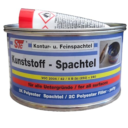 STC Kunststoffspachtel - Konturspachtel styrolreduziert Feinspachtelmasse Spachtelmasse dunkelgrau 500 g Dose