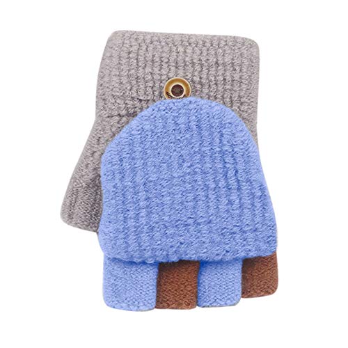 Strick Baby Cabrio Winter-Top-Handschuh flip weich warm fingerlose Miete Kostüm Teufel Damen Kleid (Grey, One Size)