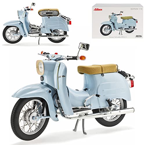 Simson KR 51/1 Schwalbe Hell Blau 1/10 Schuco Modell Motorrad mit individiuellem Wunschkennzeichen