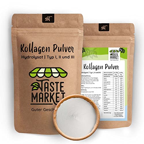 Kollagen Pulver 1 kg GRÖSSENAUSWAHL | Collagen Hydrolysat ohne Zusätze | geschmacksneutral | Eiweiß Pulver | Peptide Typ 1,2,3 (1 kg)