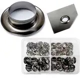 Außenwerbung Ösen-Set Schwarz 50 Set Φ8mm Ösen-Set Ösen-Set mit Ösen-Einstellwerkzeug für Schnürsenkel, Kleidung, Rucksack, Schuhleder