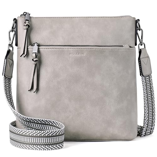 Roulens Mittel Damen Umhängetaschen, Leicht Damen Schultertasche aus Veganes Leder, Crossbody Bags für Frauen mit Verstellbar Abnehmbar Breiter Gurt