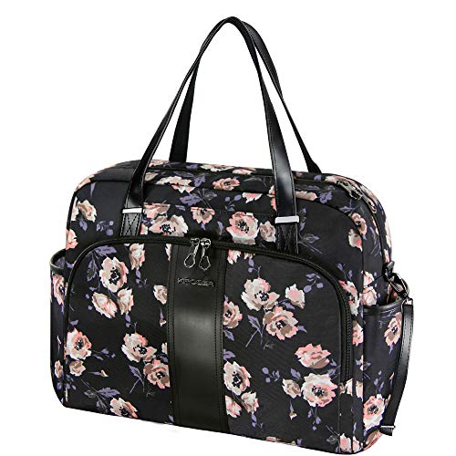 KROSER Laptop Damen Handtasche Shopper 15,6" Stilvolle Umhängetasche Wasserabweisende Große Reise Einkauftasche mit RFID-Taschen für Arbeit/Business/Hochschule/Frauen (ROSENMUSTER-XK03)