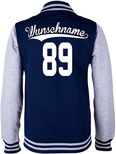 EZYshirt® Kinder College Jacke mit Wunschnamen und Wunschnummer Brannon