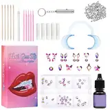 Zahnstein Schmuck Tooth Gem Kit Zahnschmuck Set für Glänzende Reflektierende Zahndekoration Shining Smile DIY Tooth Gem Kit mit 1440 Weißen Diamanten