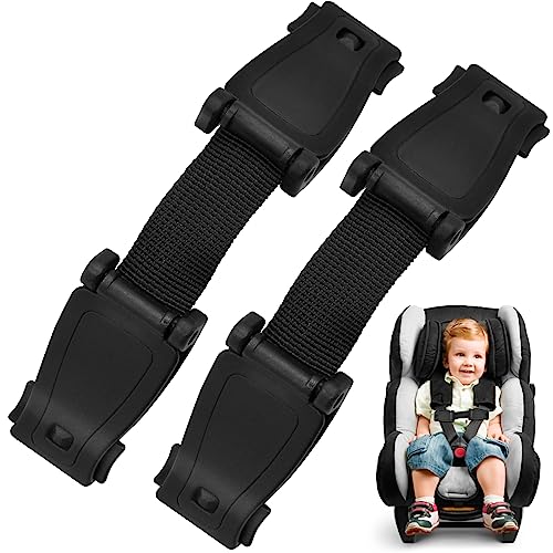 YESLUSY 2 Stück Abschnallschutz Kindersitz, Autositz Brustgurt Clip, Gurtsicherung Kindersitz, Gurtsammler für Autositze Kinderwagen Kinderhochstühle Fahrradsitze (13,5x3cm, Schwarz)