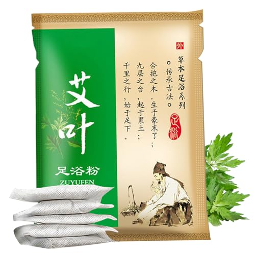 Detox Fußsoak, 100 Beutel natürliches Beifußpulver, Fußspa, Einweg, tragbare Kräuterbehandlung für Zuhause, Reisen, Geschenk