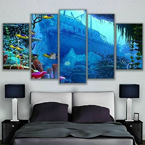 5 Stück Leinwand Wandkunst Hd Leinwanddrucke - Friseursalon Schönheit - Druck Auf Leinwand Moderne Schlafzimmer Wohnzimmer Haus Dekoration Wandkunst - Rahmenlos 100 X 50 Cm -3U3I+O6U