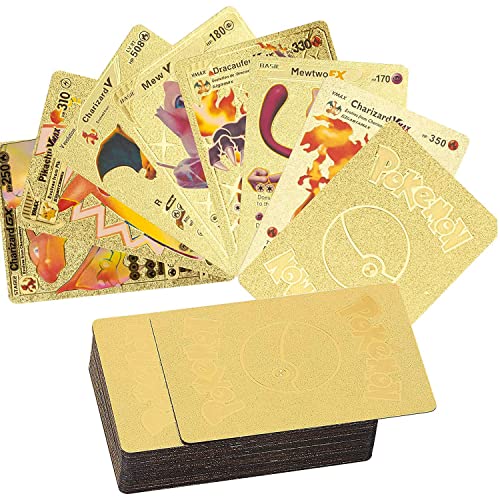 Packung mit 55 PCS Cartoon Karten Schwarz Silber Gold Seltene Karten Set, Keine Duplikate Karikaturen Comics Sammelkarten für Kindergeburtstag Party Geschenke Karten Set Rare Karten (C Gold)